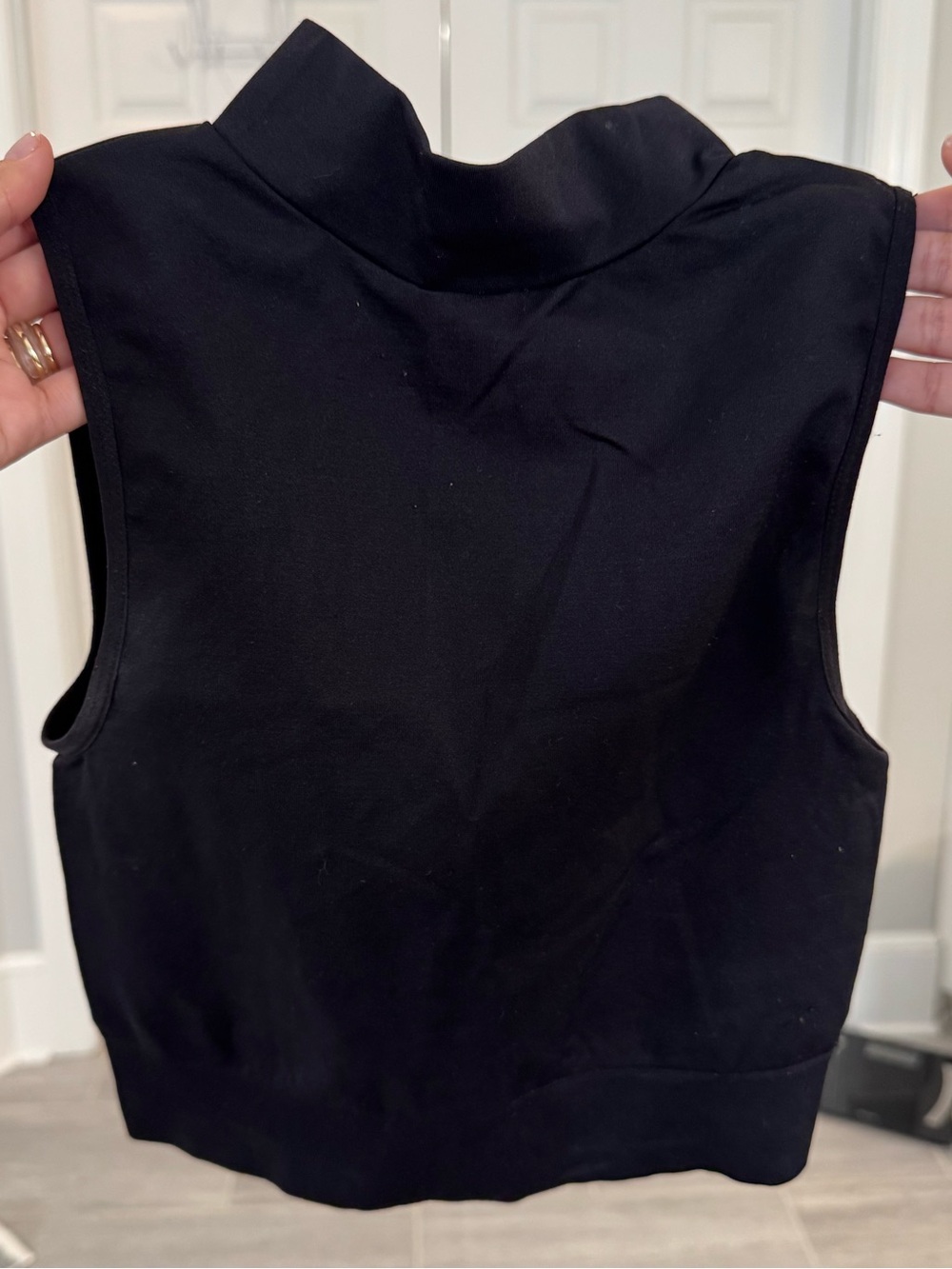 Black High Neck Open Back Sleeveless Athleisure Dance Top